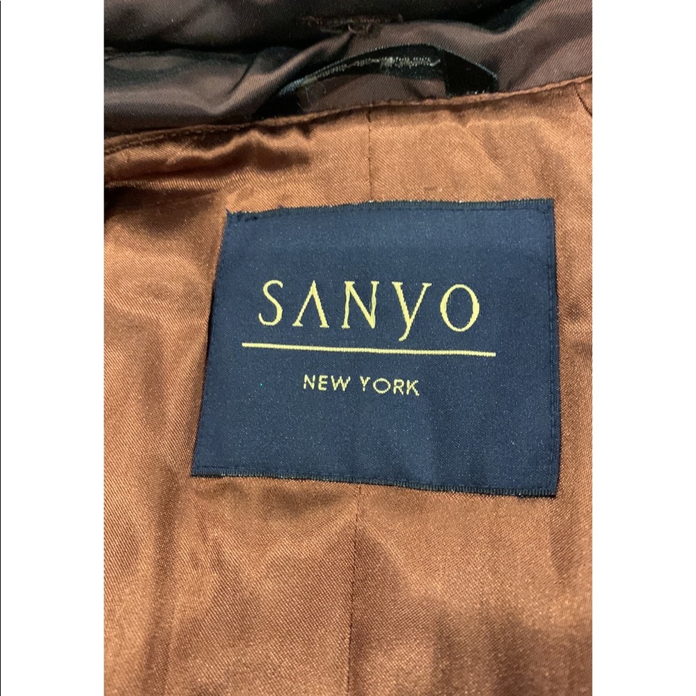 Sanyo New York Vintage Faux Fur Detachable Collar Coat Women's Size L - Picture 13 of 14
